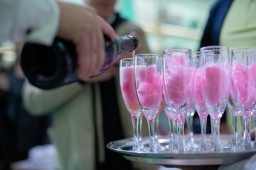 Champagne con algodón de azucar