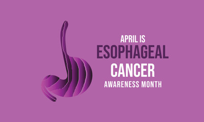 Fototapeta premium April is Esophageal cancer awareness month. Template for background, banner, card, poster 