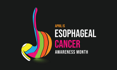  April is Esophageal cancer awareness month. Template for background, banner, card, poster 