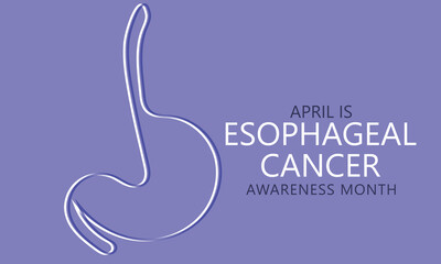  April is Esophageal cancer awareness month. Template for background, banner, card, poster 