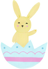 easter bunny watercolor hand drawn png