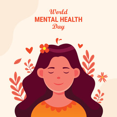 Vector world mental health day illustration