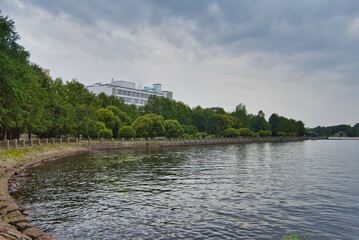 Bay in the center of Vyborg, Russia
