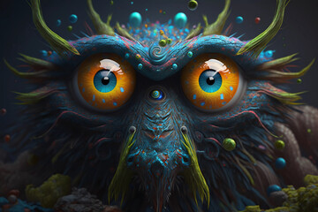 Monster eyes close up, AI generated