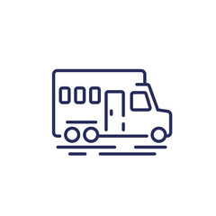 camper line icon, camping van or RV