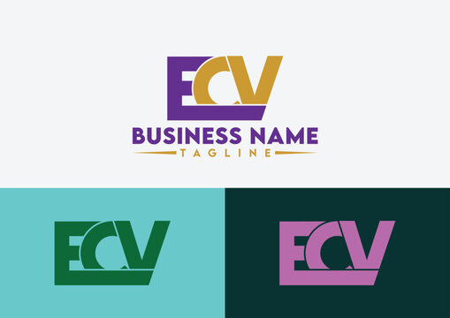 Letter ECV logo design, ECV letter logo