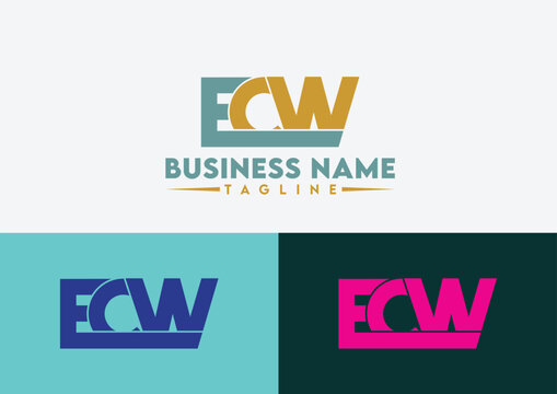 Letter ECW logo design, ECW letter logo