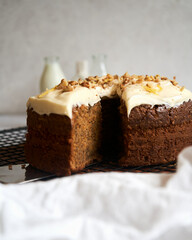 Close-up of a delicious carrot cake