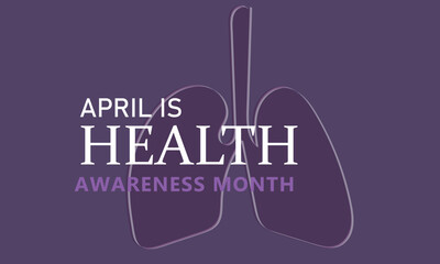  April is Health awareness month. Template for background, banner, card, poster 