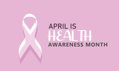  April is Health awareness month. Template for background, banner, card, poster 