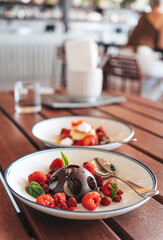 Chocolate dessert option at a gastro pub in Australia