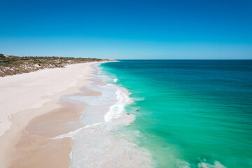 Fototapeta na wymiar Aerial view of Mindarie Beach in the northern suburbs of Perth, Western Australia