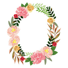 Set of floral wreaths bouquets borders and other flower foliage elements perfec