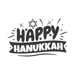 Happy Hanukkah. Hand Lettering And Inspiration Positive Quote. Hand Lettered Quote. Modern Calligraphy.