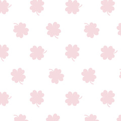 St.Patrick's Day  vector seamless pattern with clover in minimalistic style. 