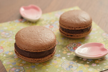ホワイトデー、手作りチョコレートマカロン