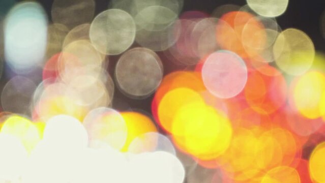 Bokeh circles of  busy intersection in Taipei North Gate. Taiwan