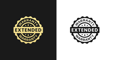 Extended stamp vector or Extended warranty label vector in flat style. Extended stamp vector for design element about warranty. Best Extended Warranty Label Design Element. - obrazy, fototapety, plakaty