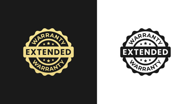 Extended stamp vector or Extended warranty label vector in flat style. Extended stamp vector for design element about warranty. Best Extended Warranty Label Design Element.