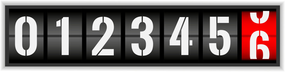 Counter with numbers, odometer vector design