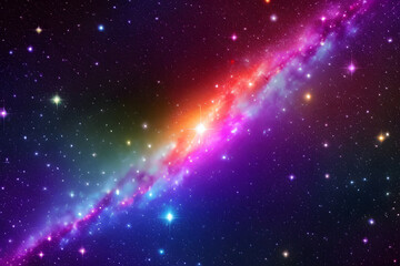 Abstract Colorful Glowing Galaxy in Space Background