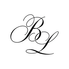 BL Calligraphy Monogram initial letters logo