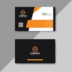 Simple clean and elegant modern business card template layout design. Creative orange color business card design