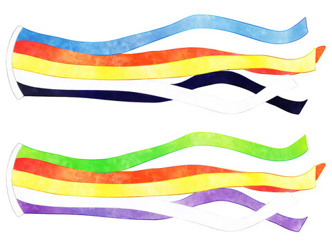 Carp Streamer Clipart 2set PNG