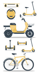 Electric transport set illustration. Modern ecological trancport. Isolated illustration suitable for icons, pictures for websites © Liuda