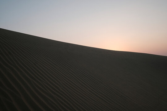 Scenic view of Thar Desert against clear sky during sunset