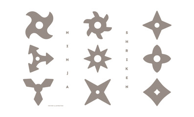 手裏剣 アイコン セット 忍者 ベクターイラスト © creamfeeder