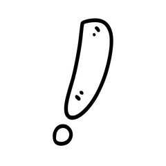Vector Illustration of Hand drawn Exclamation Mark Doodle art style