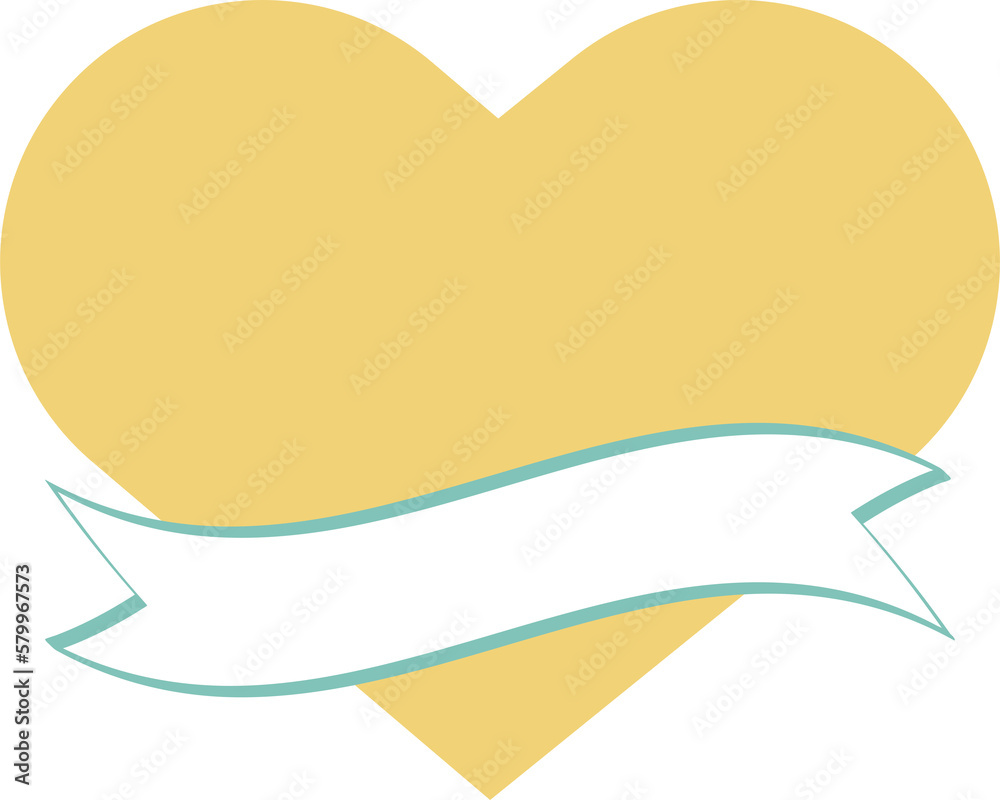 Poster a flag label with a writeable title on the heart