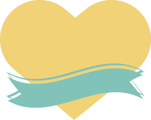 A flag label with a writeable title on the heart