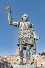 Fototapeta na wymiar Statue of Emperor Trajan in Rome