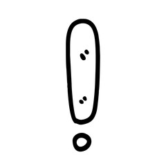 Vector Illustration of Hand drawn Exclamation Mark Doodle art style