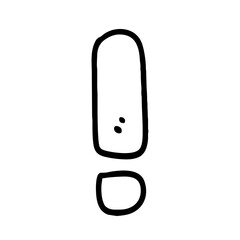 Vector Illustration of Hand drawn Exclamation Mark Doodle art style