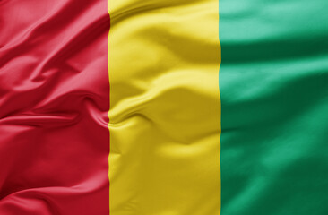 Waving national flag of Guinea