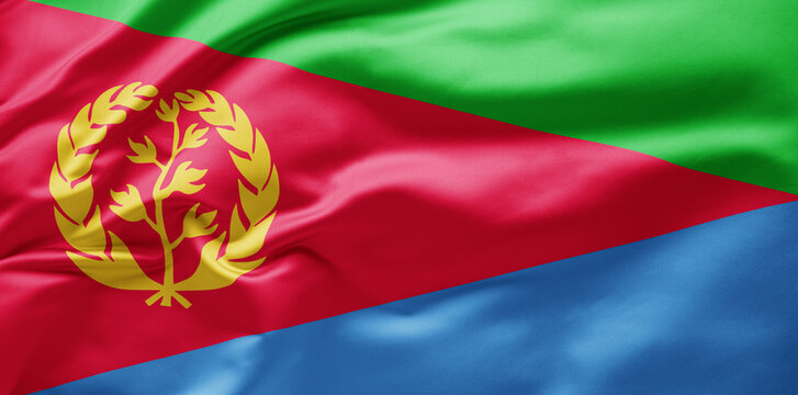 Waving national flag of Eritrea