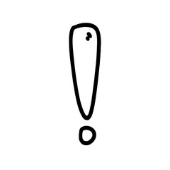 Vector Illustration of Hand drawn Exclamation Mark Doodle art style