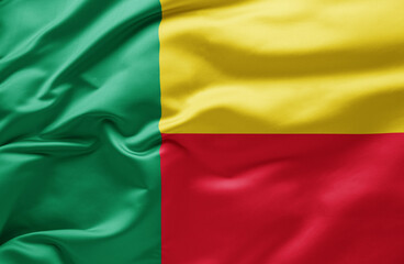  Waving national flag of Benin