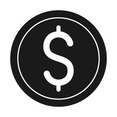 Dollar coin icon. vector illustration