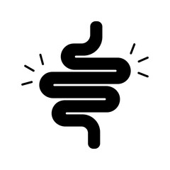 Gut constipation icon design,Intestines icon, symbol of digestion system flat style vector illustration . color editable