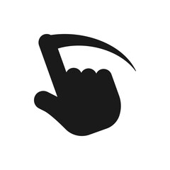 Move to right icon. Digital device interaction. Touchscreen. Swipe and slide. color editable