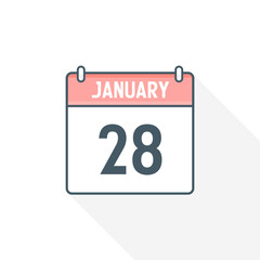 Fototapeta premium 28th January calendar icon. January 28 calendar Date Month icon vector illustrator