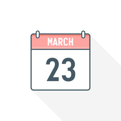 Fototapeta premium 23rd March calendar icon. March 23 calendar Date Month icon vector illustrator