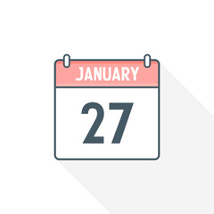 27th January calendar icon. January 27 calendar Date Month icon vector illustrator