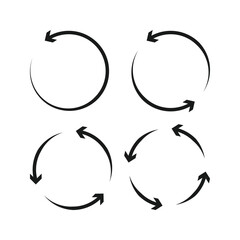 Collection circle arrows vector icon. sign of synchronize and connection