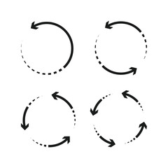 Collection circle arrows vector icon. sign of synchronize and connection