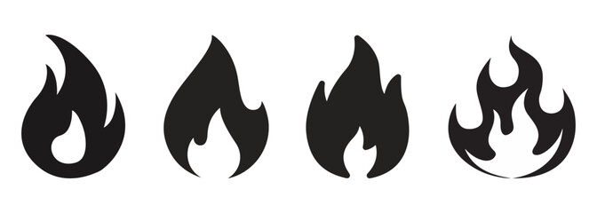 Obraz na płótnie Canvas fire flame icon set